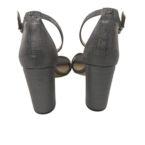 NWOT Sam Edelman Taro Pewter Metallic Ankle Strap Heel 9 - Picture 7 of 14